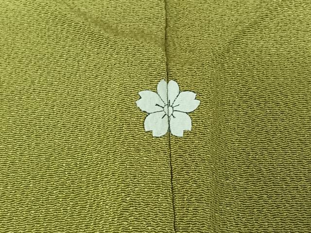 平和屋着物▽色無地 単衣 苗色 洗える着物 AABE0236jh