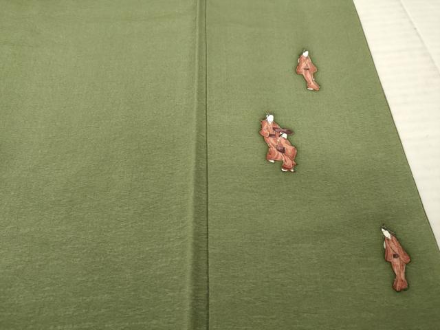 平和屋着物●摺友禅 横塚賢治 訪問着 刺繍 名所風景文 暈し染め さが美扱い 正絹 逸品 AABE0245ck