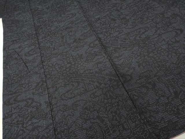 平和屋着物●結城紬　80亀甲　流水風景花文　正絹　逸品　AABE0249ck