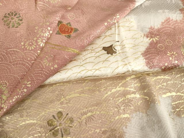 平和屋着物●長襦袢 無双仕立て 絞り 刺繍 道長花文 金彩 正絹 逸品 AABE0254ck