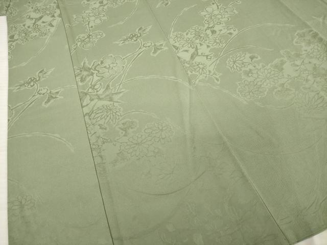 平和屋着物●上質な色無地　花蔦草地紋　岩井茶色　正絹　逸品　AABE0274ck