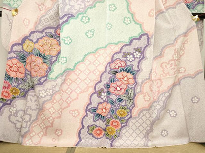 平和屋着物●豪華振袖　雪輪重ね花文　正絹　逸品　AABE0276ck