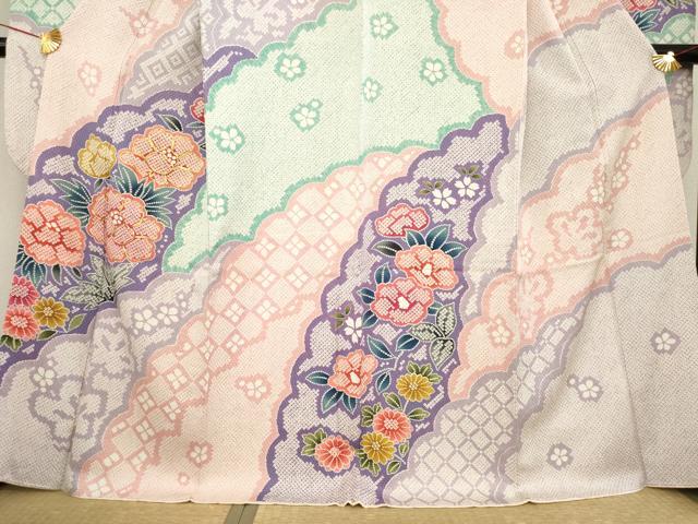 平和屋着物●豪華振袖　雪輪重ね花文　正絹　逸品　AABE0276ck