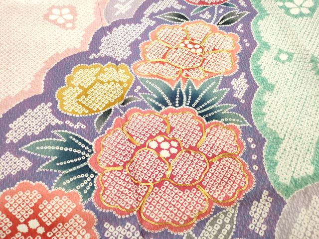 平和屋着物●豪華振袖　雪輪重ね花文　正絹　逸品　AABE0276ck