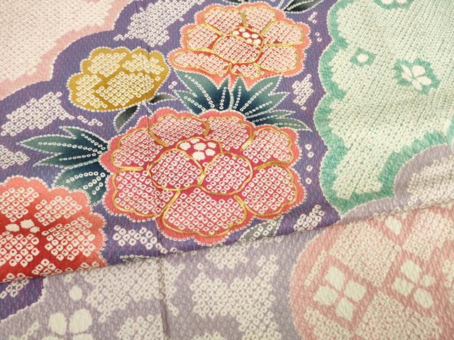 平和屋着物●豪華振袖　雪輪重ね花文　正絹　逸品　AABE0276ck