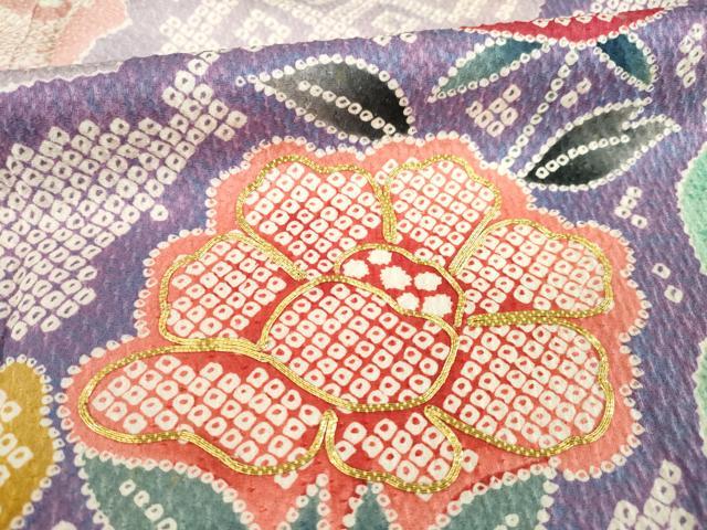平和屋着物●豪華振袖　雪輪重ね花文　正絹　逸品　AABE0276ck