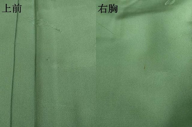 平和屋着物●上質な色無地　仕覆　器物文　老竹色　正絹　逸品　AABE0277ck