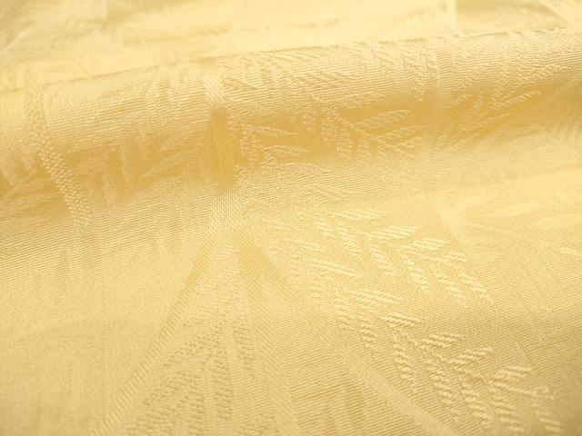 平和屋着物●上質な色無地　葉尽くし地紋　萱草色　正絹　逸品　AABE0283ck