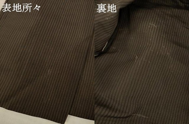 平和屋着物●男性　馬乗り袴　縞　正絹　逸品　AABE0284ck