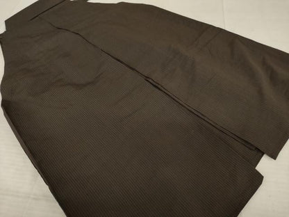 平和屋着物●男性　馬乗り袴　縞　正絹　逸品　AABE0284ck