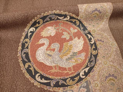 平和屋着物●訪問着　狩猟花鳥文　正絹　逸品　AABE0293ck