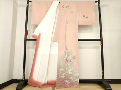 平和屋着物●訪問着 友禅 作家物 飾花文 暈し染め 正絹 逸品 AABE0294ck