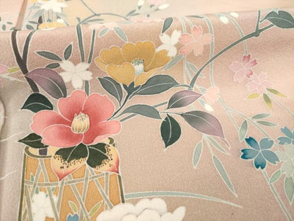 平和屋着物●訪問着 友禅 作家物 飾花文 暈し染め 正絹 逸品 AABE0294ck
