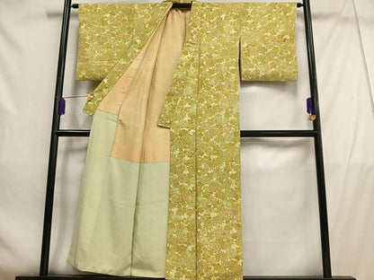平和屋着物■上質な小紋　草花文　正絹　逸品　AABE0345oa