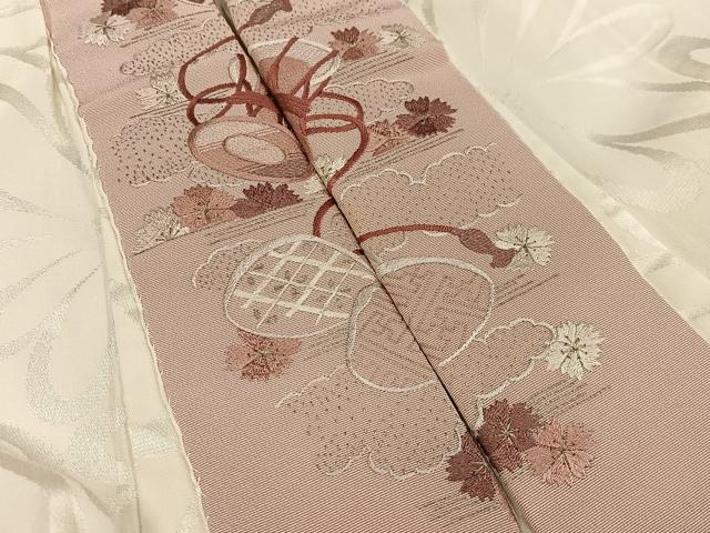 平和屋着物□長襦袢 無双仕立て 半衿刺繍 花地紋 正絹 逸品 AABE0375oa
