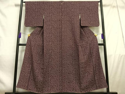 平和屋着物■上質な小紋　鳳凰花地紋　正絹　逸品　AABE0379oa