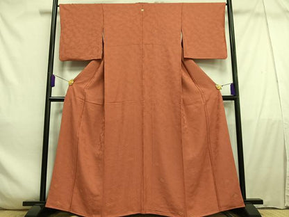 平和屋着物■上質な小紋　寿光織　花菱文　金糸　正絹　逸品　AABE0385oa
