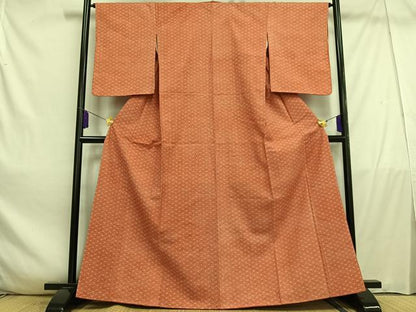 平和屋着物■上質な紬　網目文　正絹　逸品　未使用　AABE0389oa