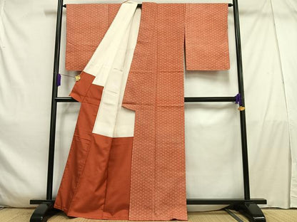 平和屋着物■上質な紬　網目文　正絹　逸品　未使用　AABE0389oa