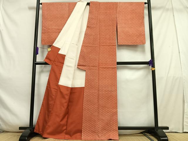 平和屋着物■上質な紬　網目文　正絹　逸品　未使用　AABE0389oa
