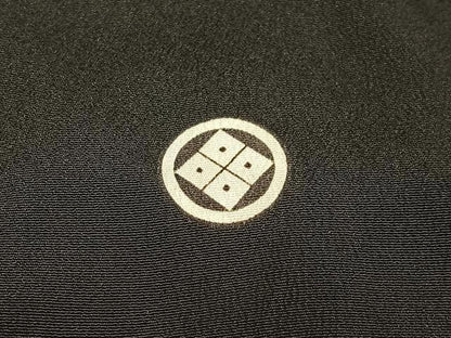 平和屋着物■豪華黒留袖　駒刺繍　檜扇鳳凰松文　金銀糸　金彩　正絹　逸品　AABE0407oa