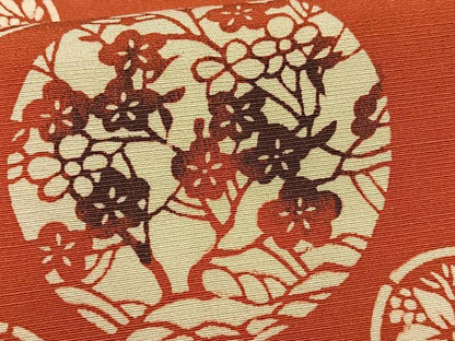 平和屋着物■上質な小紋　型染め　草花文　紬地　正絹　逸品　AABE0419oa