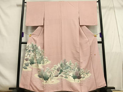 平和屋着物■豪華色留袖　作家物　風景樹林文　正絹　逸品　AABE0449oa