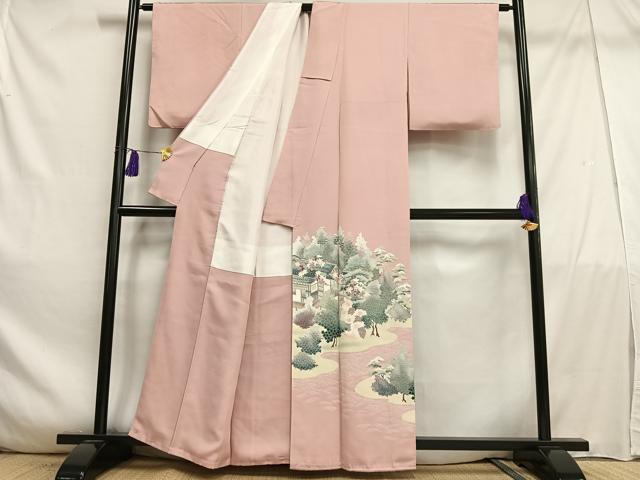 平和屋着物■豪華色留袖　作家物　風景樹林文　正絹　逸品　AABE0449oa