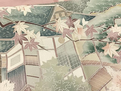 平和屋着物■豪華色留袖　作家物　風景樹林文　正絹　逸品　AABE0449oa