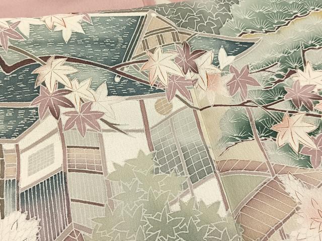 平和屋着物■豪華色留袖　作家物　風景樹林文　正絹　逸品　AABE0449oa