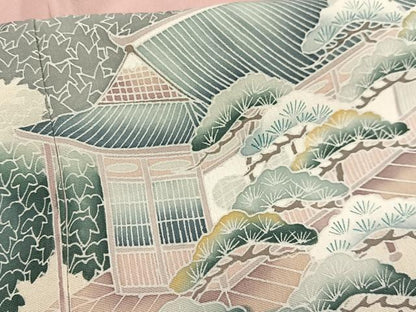 平和屋着物■豪華色留袖　作家物　風景樹林文　正絹　逸品　AABE0449oa