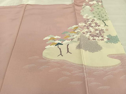 平和屋着物■豪華色留袖　作家物　風景樹林文　正絹　逸品　AABE0449oa