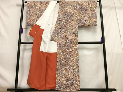 平和屋着物■上質な小紋　草花文　正絹　逸品　AABE0462oa