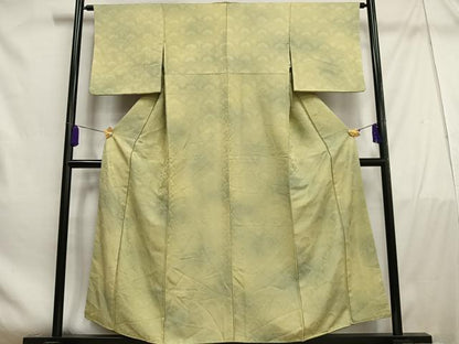 平和屋着物■上質な小紋　雪輪青海波地紋　暈し染め　正絹　逸品　AABE0469oa