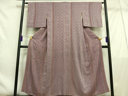 平和屋着物■上質なお召　花間道　正絹　逸品　AABE0473oa