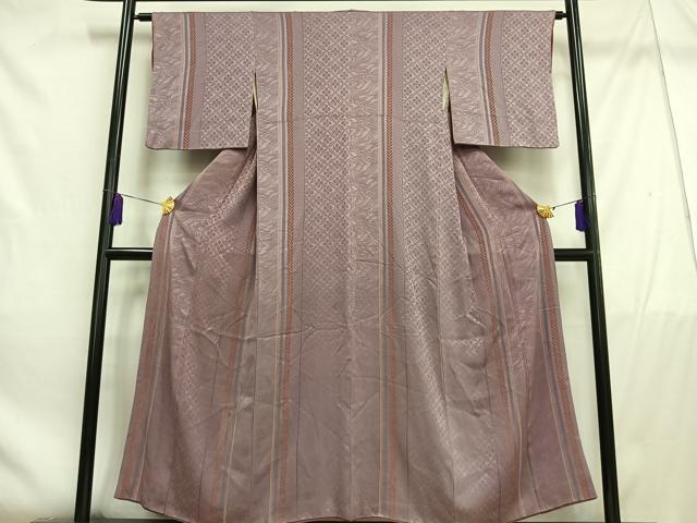 平和屋着物■上質なお召　花間道　正絹　逸品　AABE0473oa
