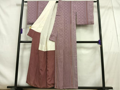 平和屋着物■上質なお召　花間道　正絹　逸品　AABE0473oa
