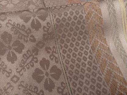 平和屋着物■上質なお召　花間道　正絹　逸品　AABE0473oa