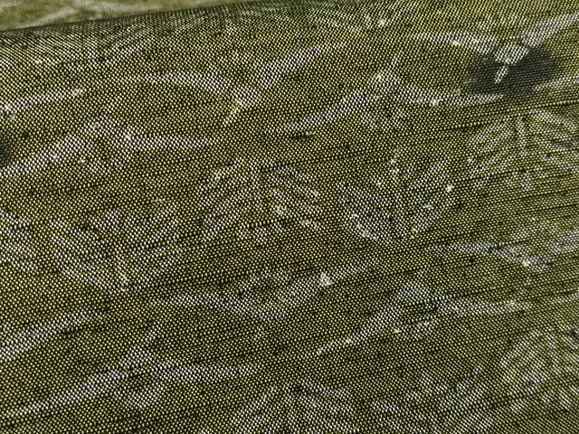 平和屋着物■上質な紬　松葉花文　正絹　逸品　AABE0475oa