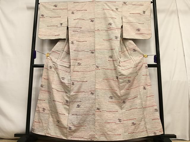 平和屋着物■上質な紬　横段霞文　正絹　逸品　AABE0491oa