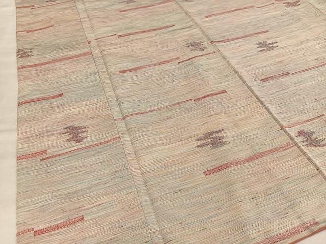 平和屋着物■上質な紬　横段霞文　正絹　逸品　AABE0491oa