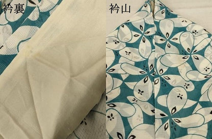 平和屋着物＊夏物 小紋 紗 花尽くし 洗える着物 AABE0604jd