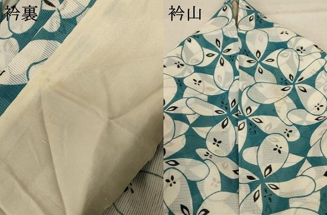 平和屋着物＊夏物 小紋 紗 花尽くし 洗える着物 AABE0604jd