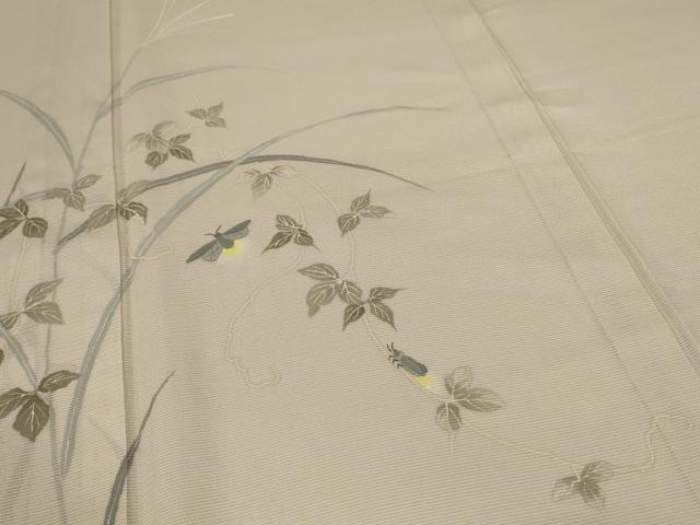 平和屋着物＊夏物 訪問着 絽 草花文 蛍 正絹 逸品 AABE0607jd