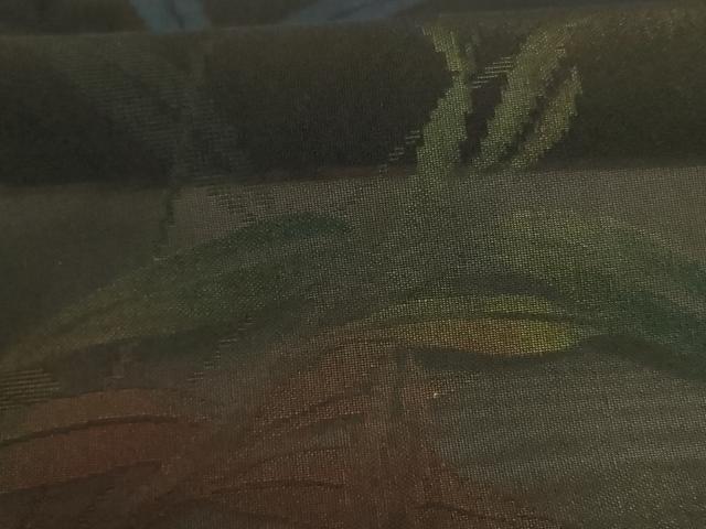 平和屋着物＊夏物 小紋 紗 枝葉文 正絹 逸品 AABE0609jd