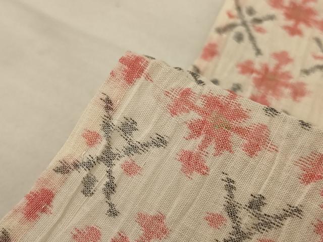 平和屋着物＊夏物 本場小千谷ちぢみ 幾何学文様 麻 逸品 AABE0613jd