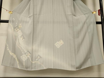 平和屋着物＊夏物 訪問着 縦絽 花菱文 暈し染め 正絹 逸品 AABE0614jd
