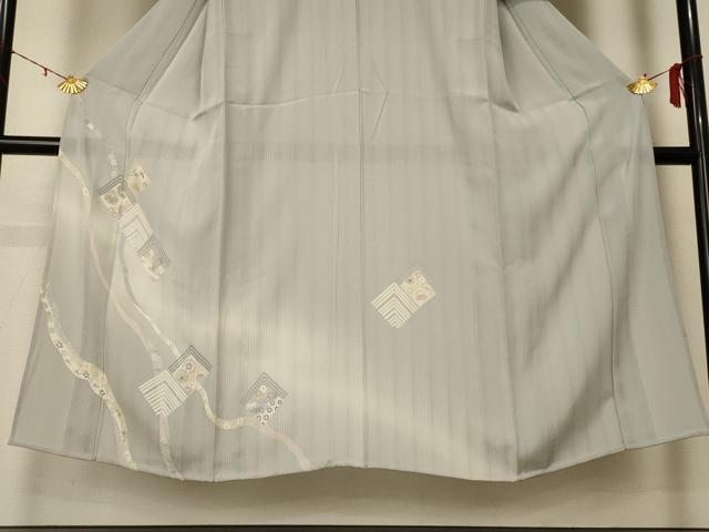 平和屋着物＊夏物 訪問着 縦絽 花菱文 暈し染め 正絹 逸品 AABE0614jd
