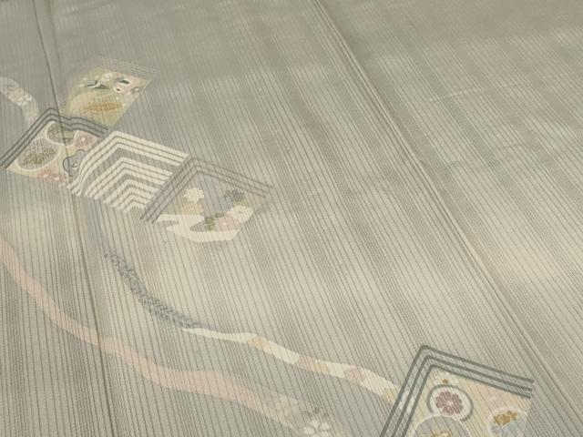 平和屋着物＊夏物 訪問着 縦絽 花菱文 暈し染め 正絹 逸品 AABE0614jd