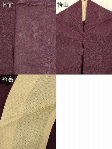平和屋着物＊夏物 色無地 唐草紋紗 黒鳶色 正絹 逸品 AABE0615jd